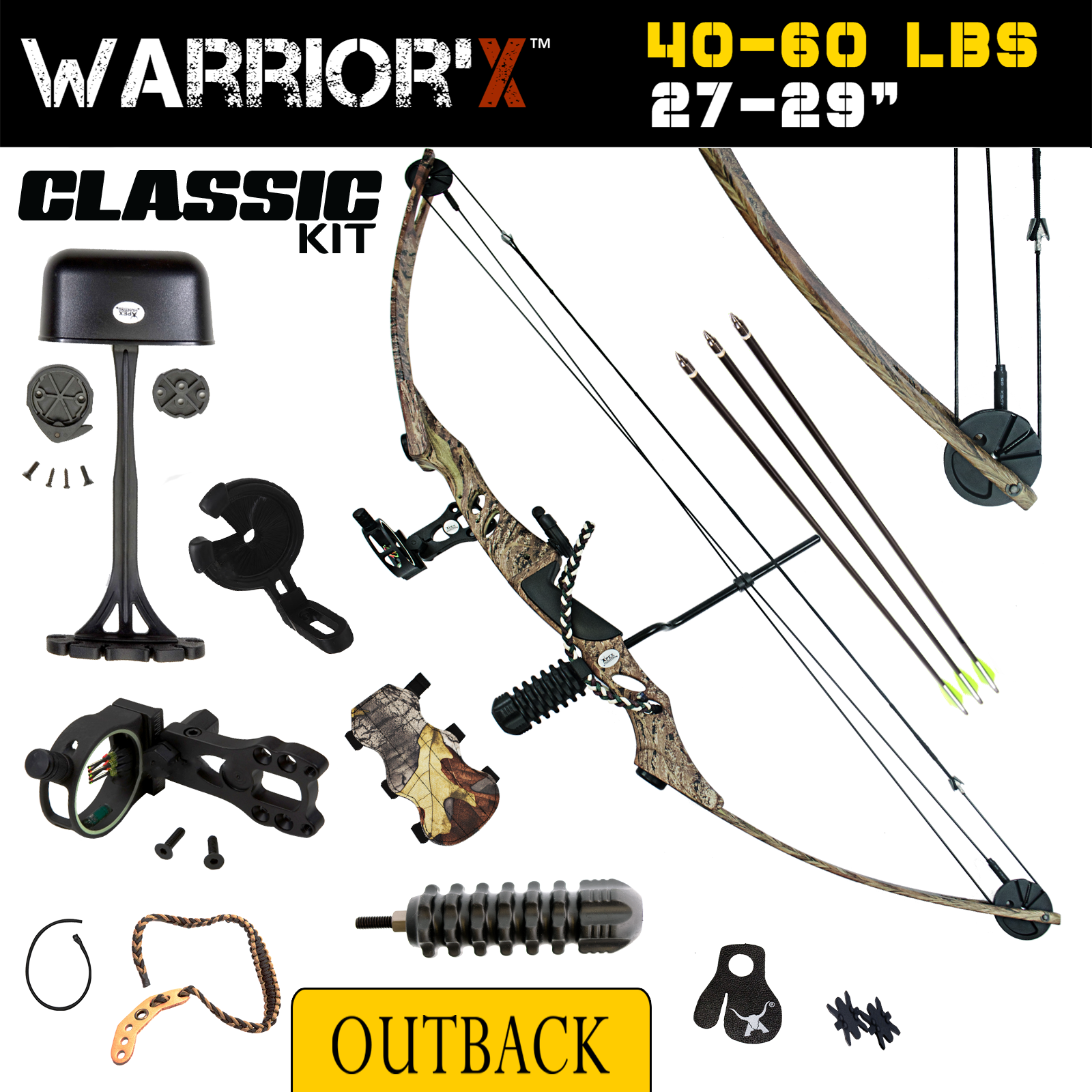 Brand New 40 60lbs Apex Warriorx Compound Bow Camo Archery Hunting