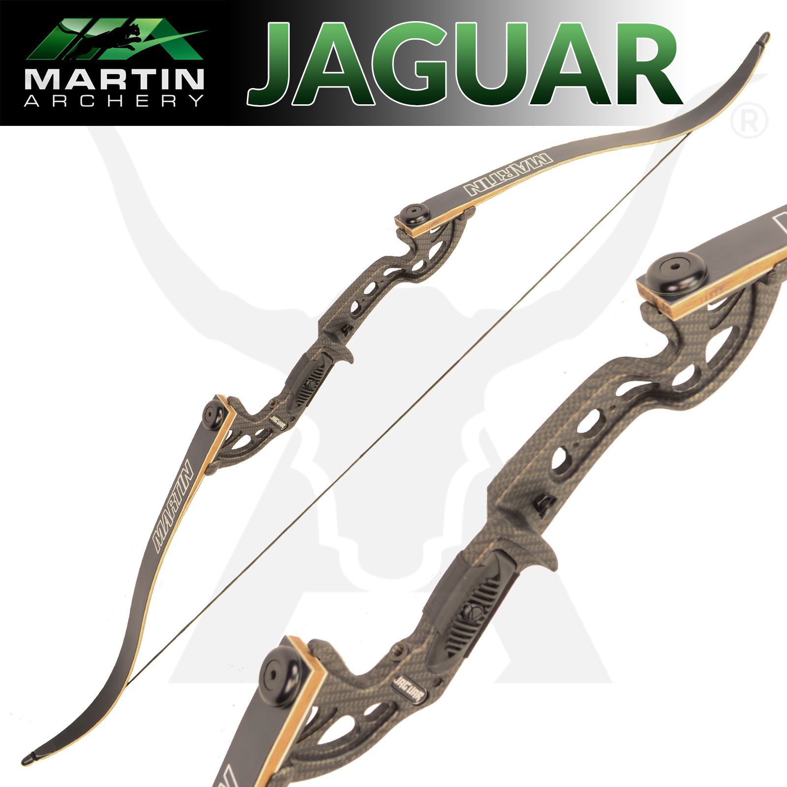 Martin Jaguar Elite Black Recurve bow for Target Archery Many